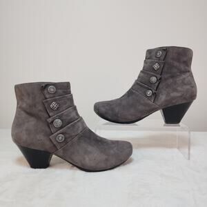 Victorian Gothic Dansko Boots 41 10.5 11 Gray Suede Booties Whimsigoth Steampunk